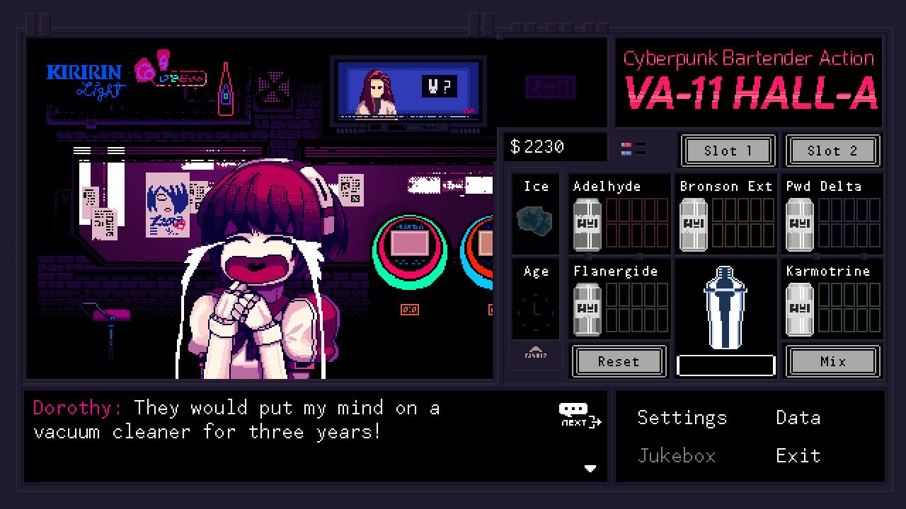 VA-11 Hall-A: 赛博朋克酒保行动